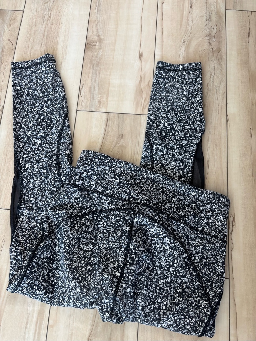 lululemon athletica Black and White Microprint Leggings